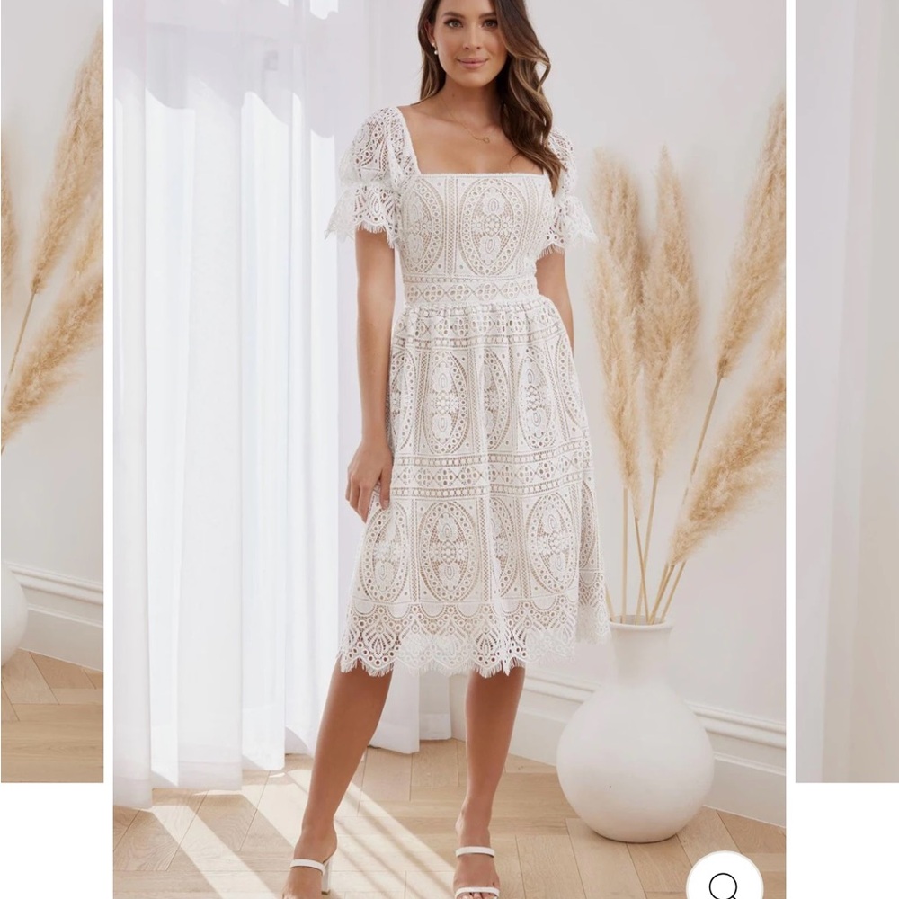 Elegant White Lace Dress